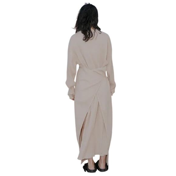 Baserange Women's Gravel Beige Shaw Kaftan Maxi Dress Size Medium Lagenlook - Picture 3 of 12